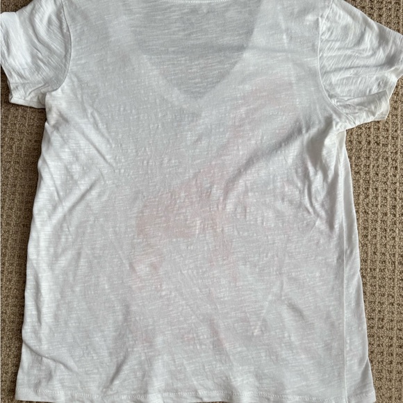 Women's White Tee with Orange Giraffe Print - Picture 2 of 2